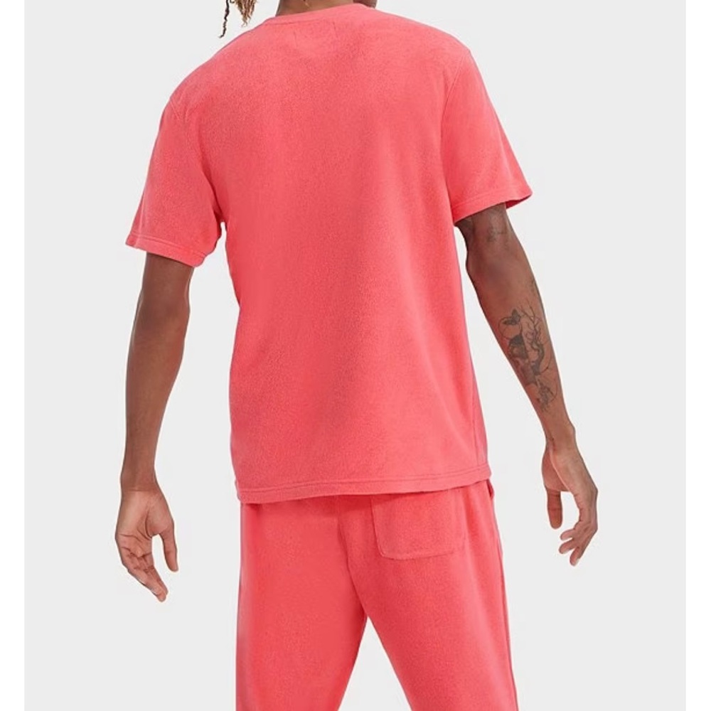 UGG Men’s Mathew Crew Neck Unisex Salmon Short Sleeve Top Size Medium NWT - Picture 3 of 12